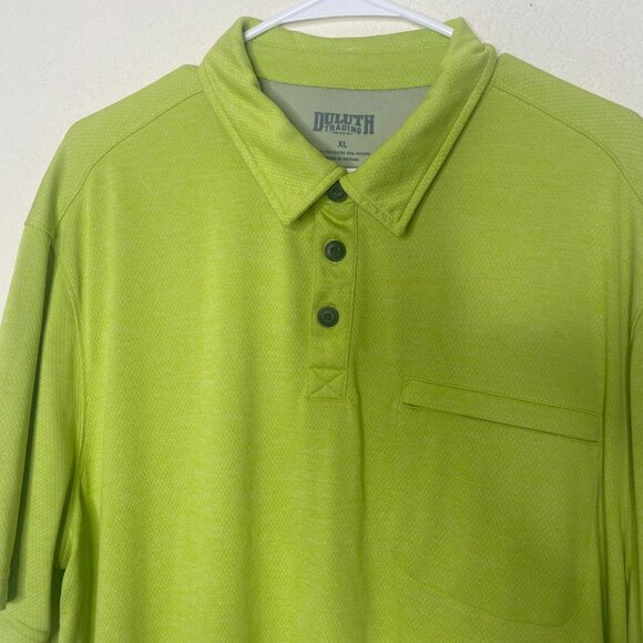 Duluth Trading Polo Golf Shirt Mens XL Lime Green Lightweight Moisture-Wicking - Picture 3 of 8